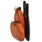 Slickblue; Set of 2 Halloween Wooden Pumpkin and Black Cat Tabletop Decor, Freestanding Carved Wood Sitter with Wire Accents, Fall Seasonal Decoration for Shelf, Mantel & Table; Category:Decor Pumpkins; Image:4